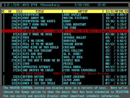 A screen shot from the main Scot FM studio computer